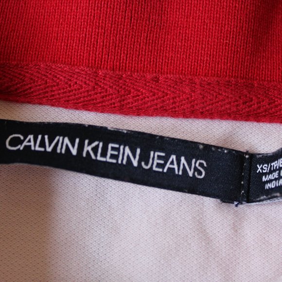 Cropped Calvin Klein Pink and Red Polo Shirt - Picture 6 of 7